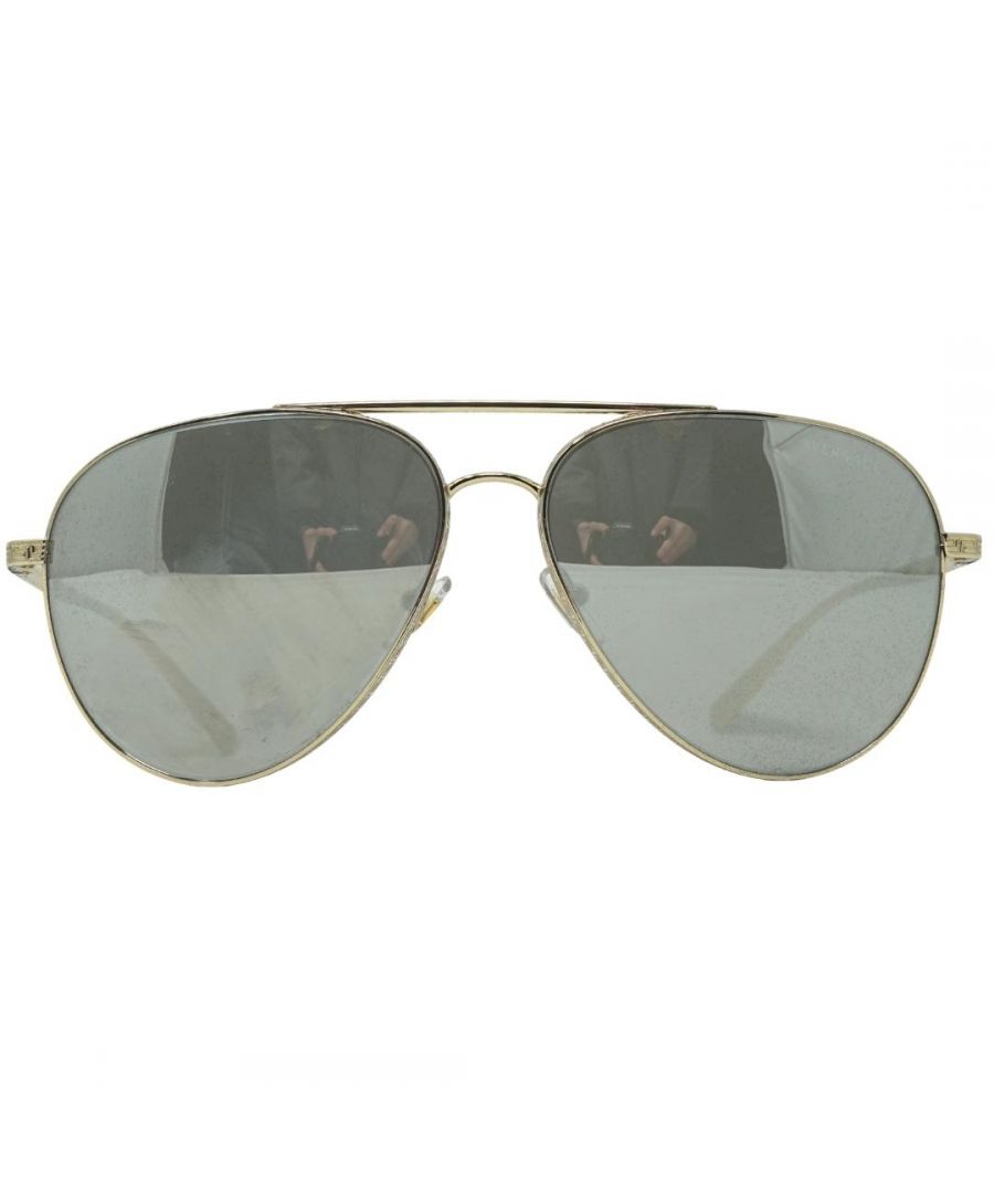 Versace Aviator Mens Pale Gold Light Gray Silver Mirror VE2217  VE2217 are a stylish aviator style crafted from lightweight metal . The double bridge design and silicone nose pads ensure a comfortable all round fit. Versace's logo features on the inside of the temples for brand authenticity.