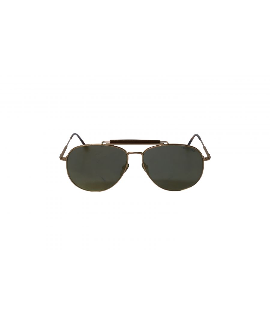 Tom Ford Pre-Owned Mens Tom Ft0536 Sean Aviator Sunglasses In Green And Gold Metal Metal (Archived) - One Size