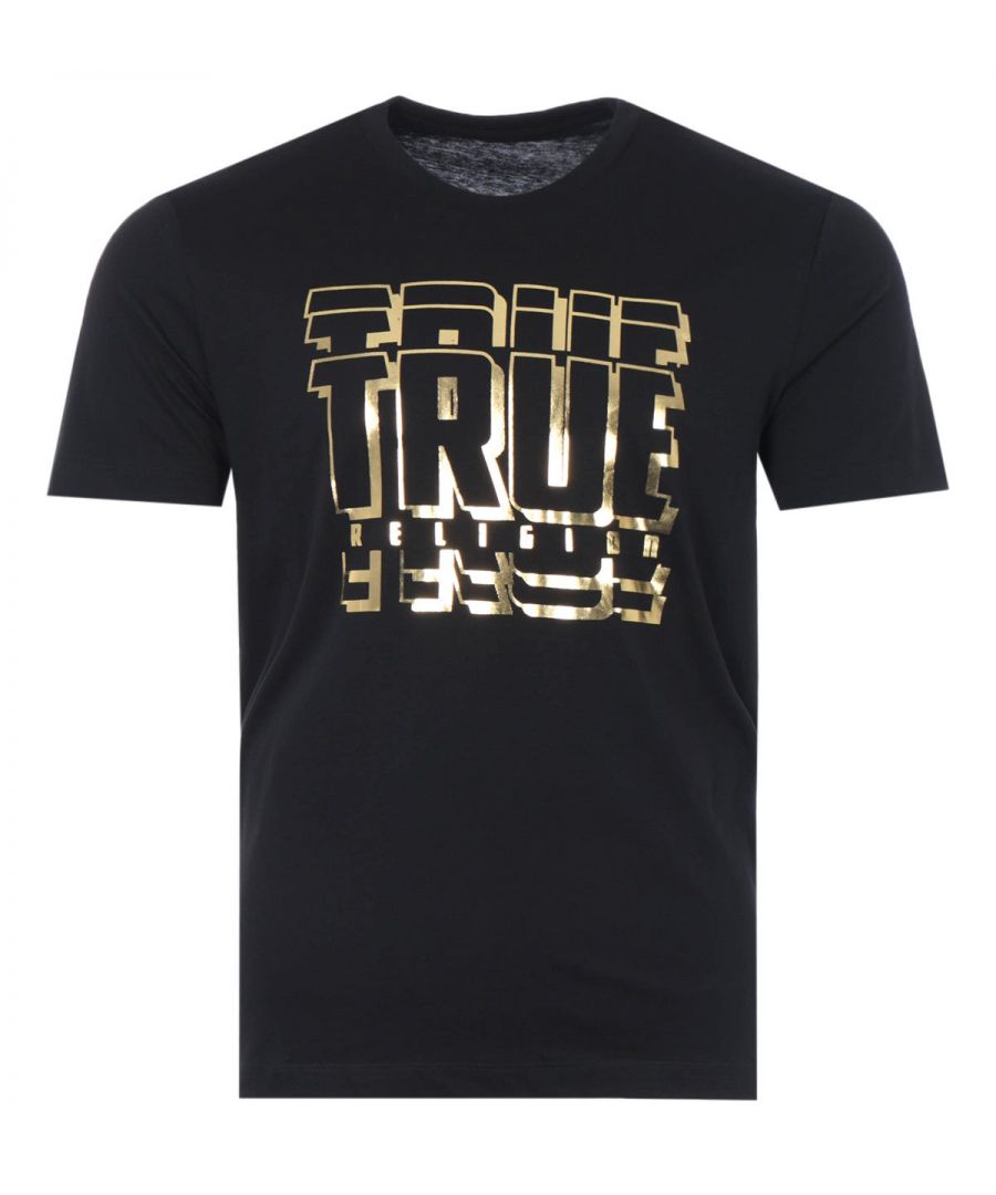 Image for True Religion Stacked Logo Crew Neck T-Shirt - Black