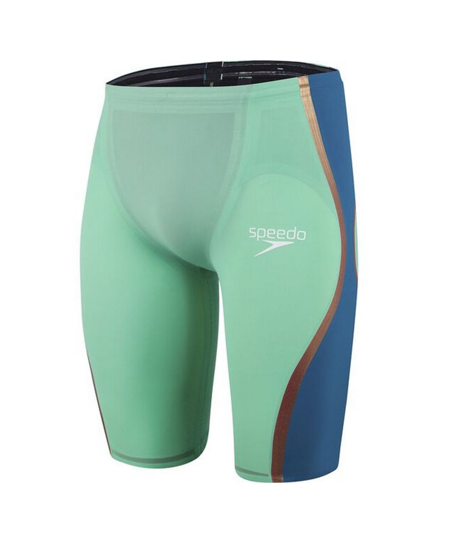 Speedo Fastskin LZR High Waisted Green Blue Mens Jammer - Size 30 (Waist)