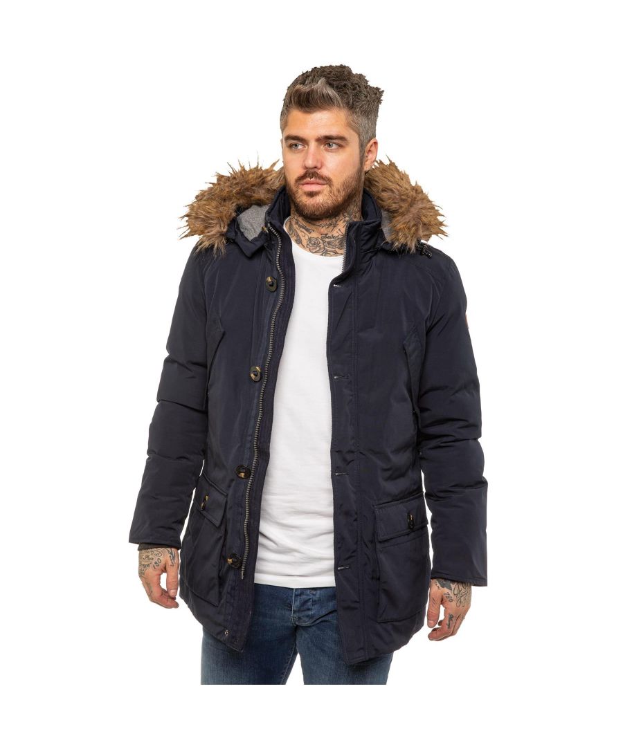 Kruze Mens Quilted Jacket With Zip Up Fastening Complete with Buttons, Two Welt Chest Pockets. Two Bottom Flap Pockets with Side Entry And Two Inside Pockets. Featuring A Cut and Sew Panel Design.