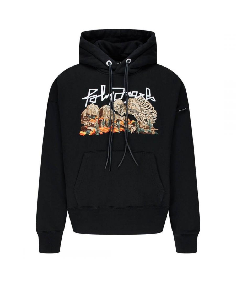 Palm Angels Desert Skull Black Hoodie. Palm Angels Black Hoodie. Regular Fit, Fits True To Size. Desert Skull Logo and Large Brading. 100% Cotton, Made In Italy. PMBB058F20FLE0071084
