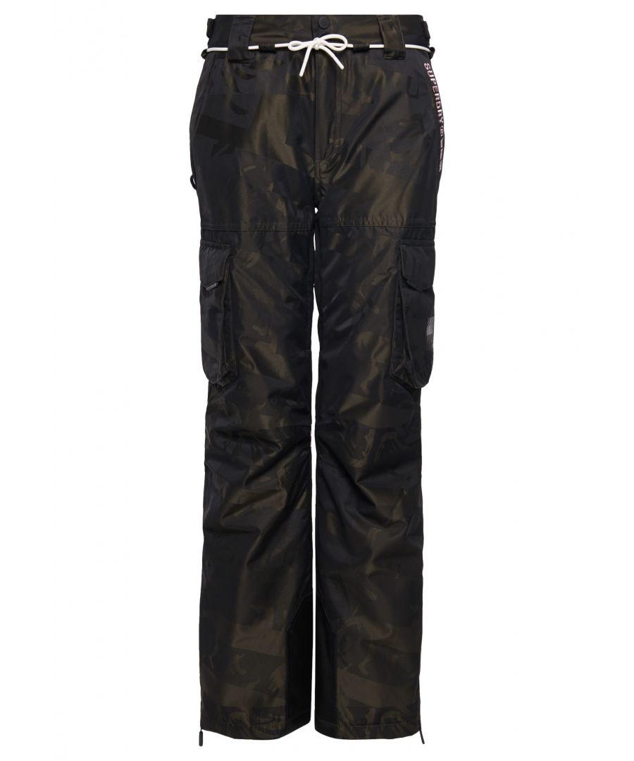Hit the slopes in style with the Freestyle cargo pants. Made with breathable tech fabric and 10K/MM water resistance these are the perfect choice for your ski wear this season.Breathable 10k/MM - Provides airflow comfort for low to mid-level activityWaterproof 10k/MM - Rainproof and waterproof under light pressure, for light rainy daysFully taped seams - Seams have been internally taped to help prevent water penetrationDurable water repellency - This fabric has been coated with an advanced water-resistant finishSnow sealsMain zip, popper and hook and loop fasteningDrawstring and hook and loop waist adjustmentsBelt loopsSix pocket designInner thigh ventilationBoot gators with hook and loop fasteningPopper and zip ankle fasteningTextured signature logo on one pocketTextured stripe design on the back of one legEmbroidered logo on one front pocketRubber logo tabs