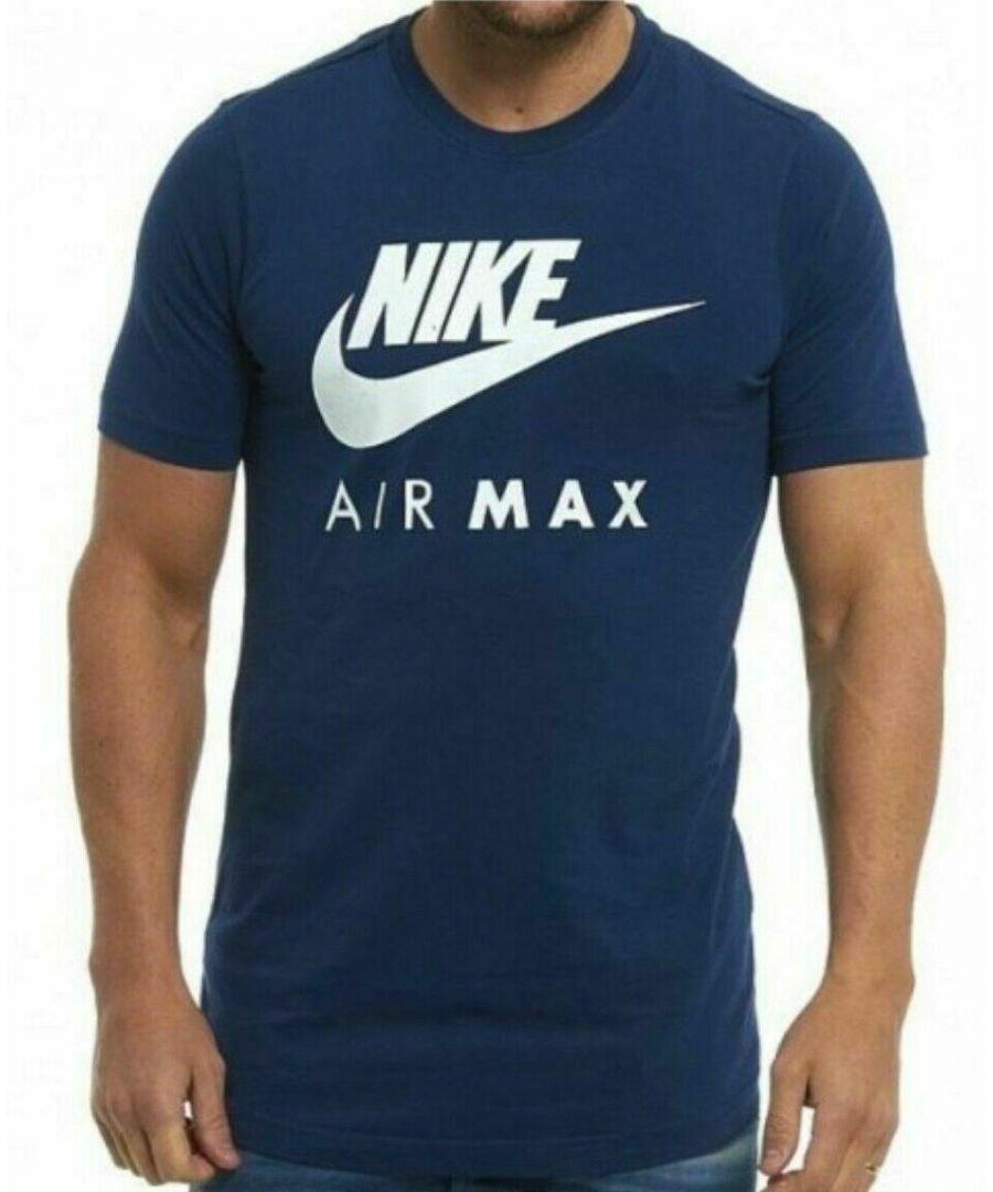 Nike Air Max Mens T Shirt Navy Cotton - Size Medium