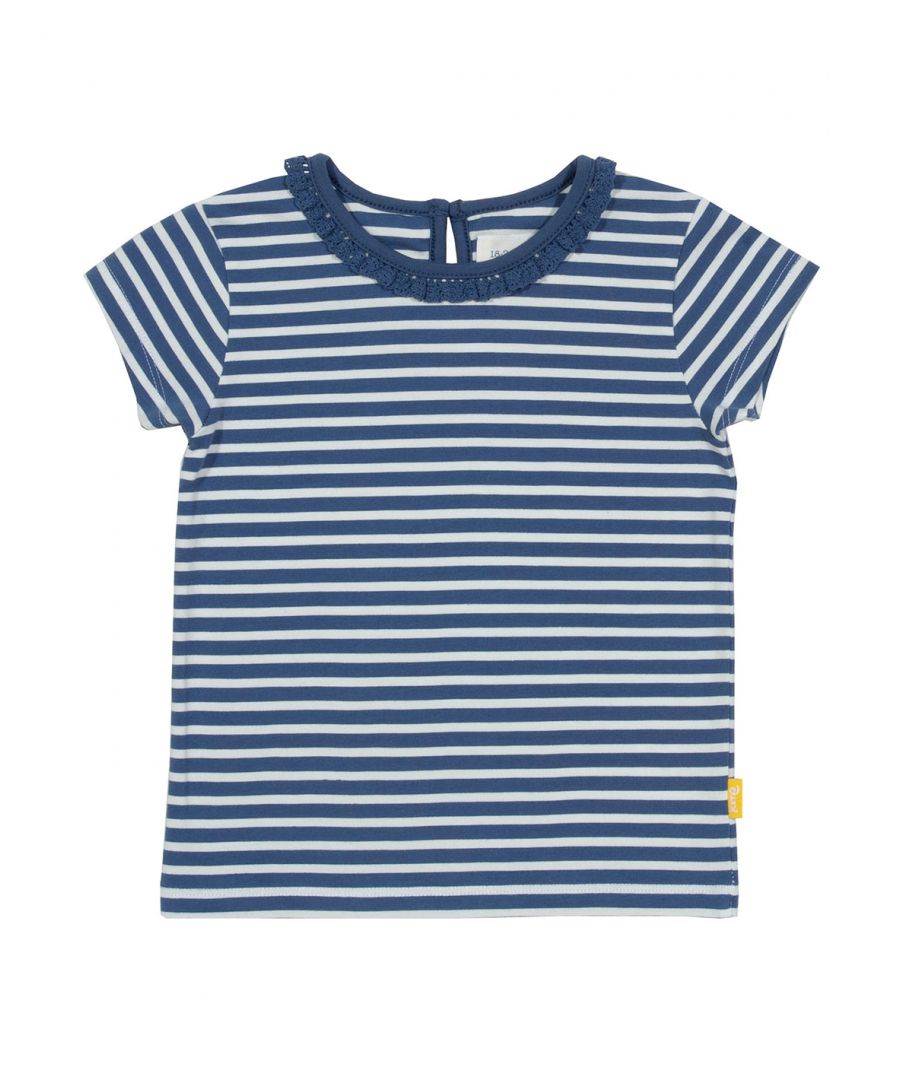 Kite Clothing Girls Mini Stripy T-Shirt - Navy Cotton - Size 3-6M