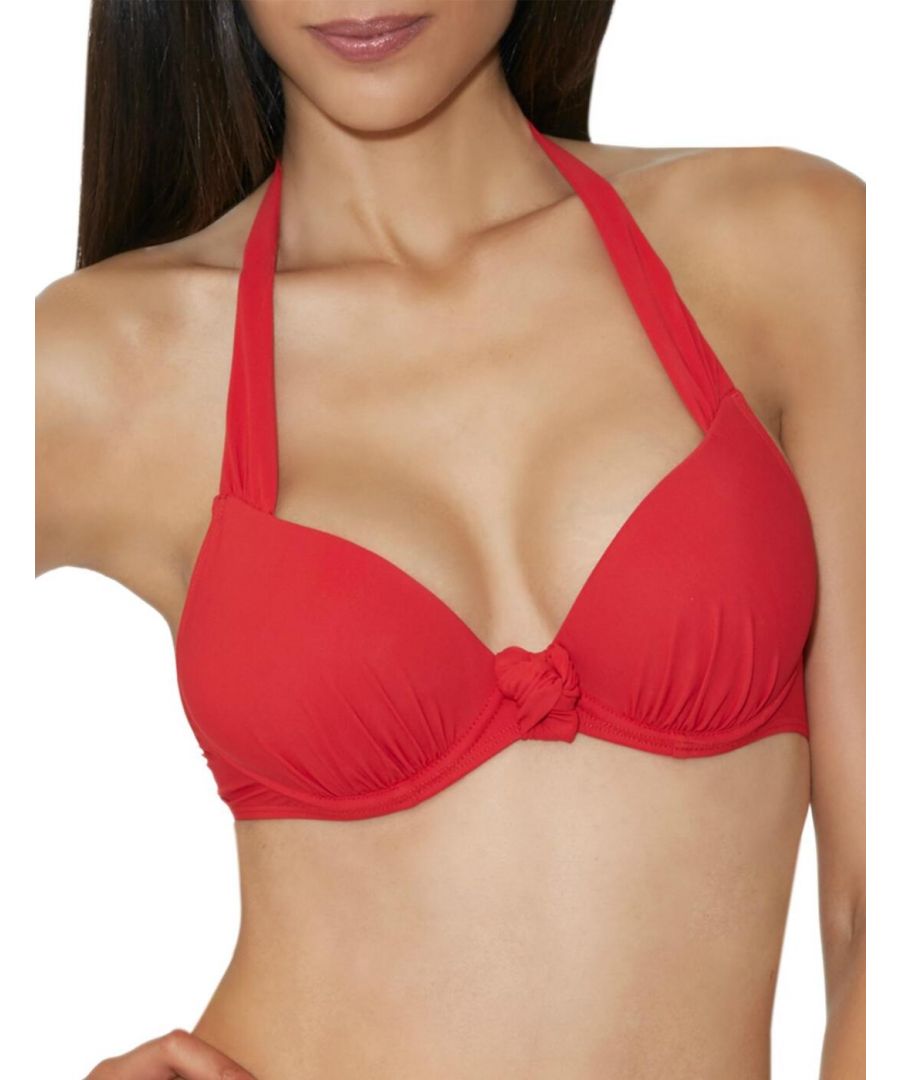 Aubade Womens Er08 Ocean Bow Plunge Bikini Top - Red - Size 32A