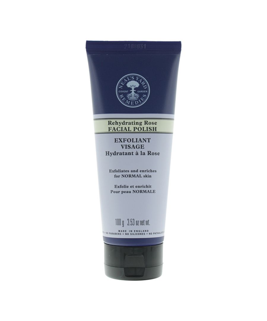 Neal's Yard Rehydrating Rose facial polish gently exfoliates and enriches normal skin types. Cooling aloe vera and exfoliating wild rose seed powder to leave your skin refreshed and rehydrated. This is a weekly treatment that removes everyday impurities and dead skin cells.