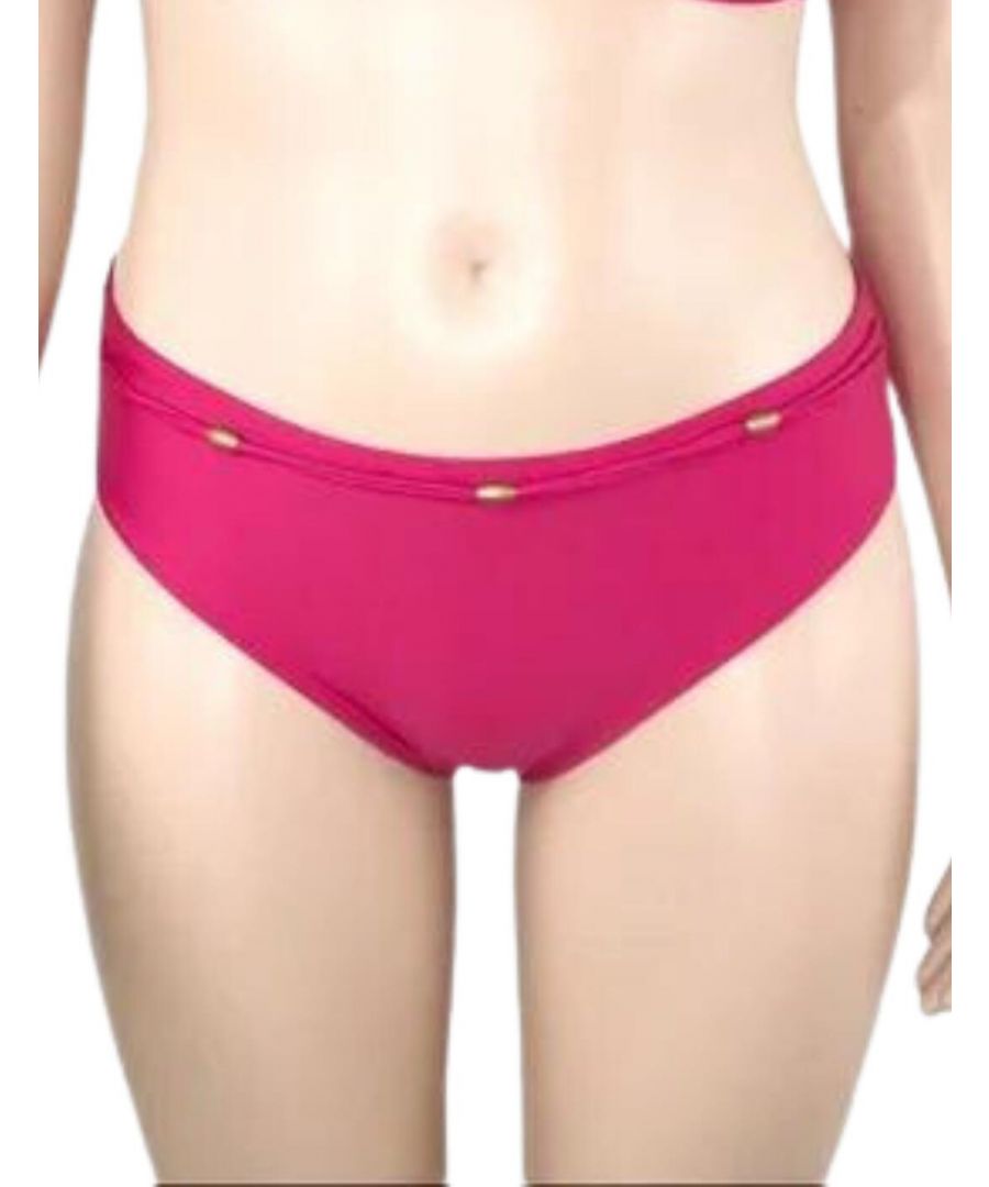 Fantasie Womens San Diego High Leg Bikini Brief - Pink Polyamide - Size Large