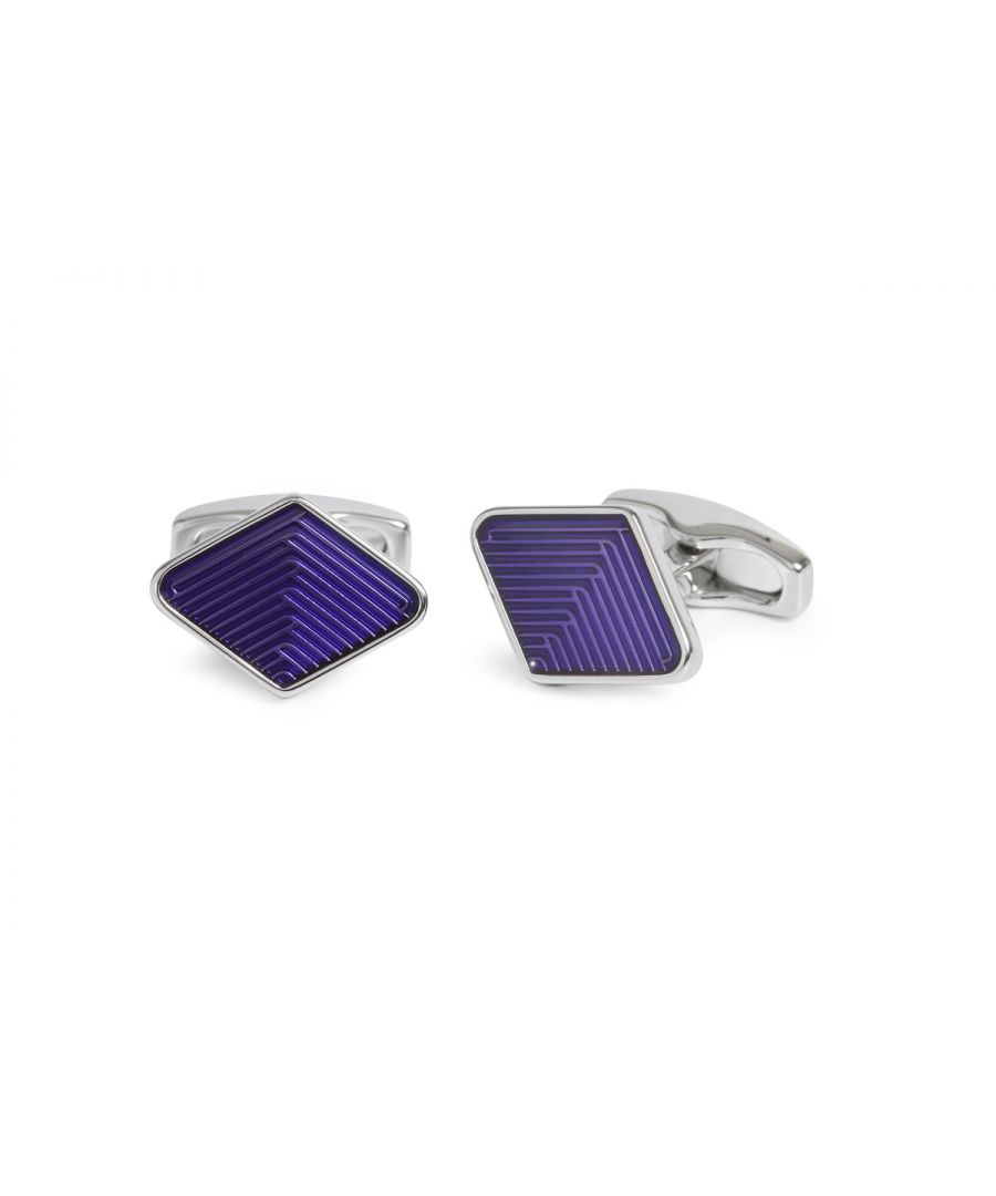 Image for Simon Carter Purple Diamond Weave Cufflinks