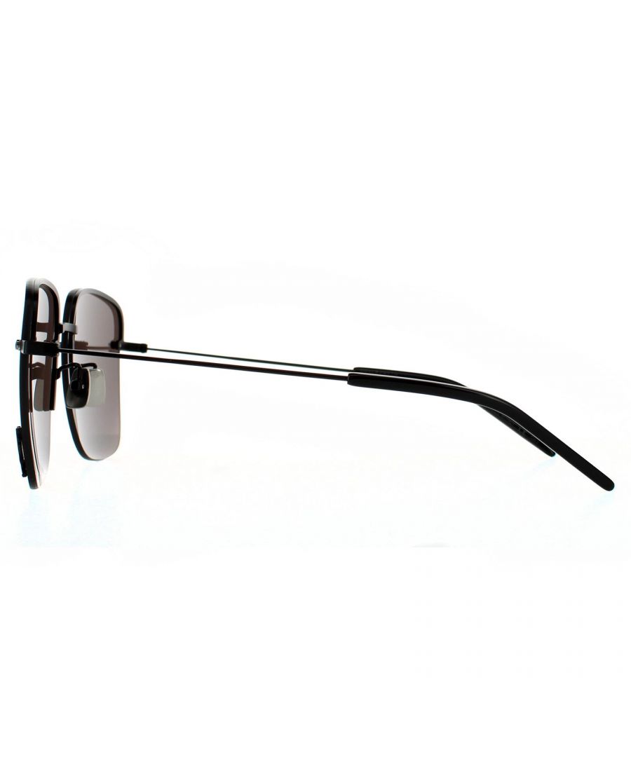 saint laurent square womens black grey sunglasses metal - one size