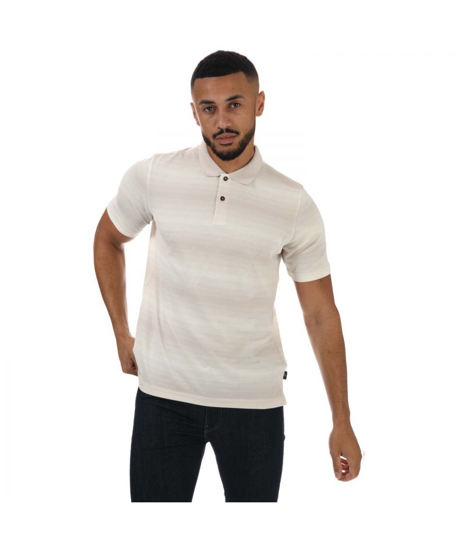 Mens Ted Baker Omeath Stripped Polo Shirt in grey.- Polo collar.- Short sleeved with ribbed cuffs.- Two button placket.- Stripe detail.- Ted Baker-branded.- 100% Cotton.- Ref: 257958LTGREY