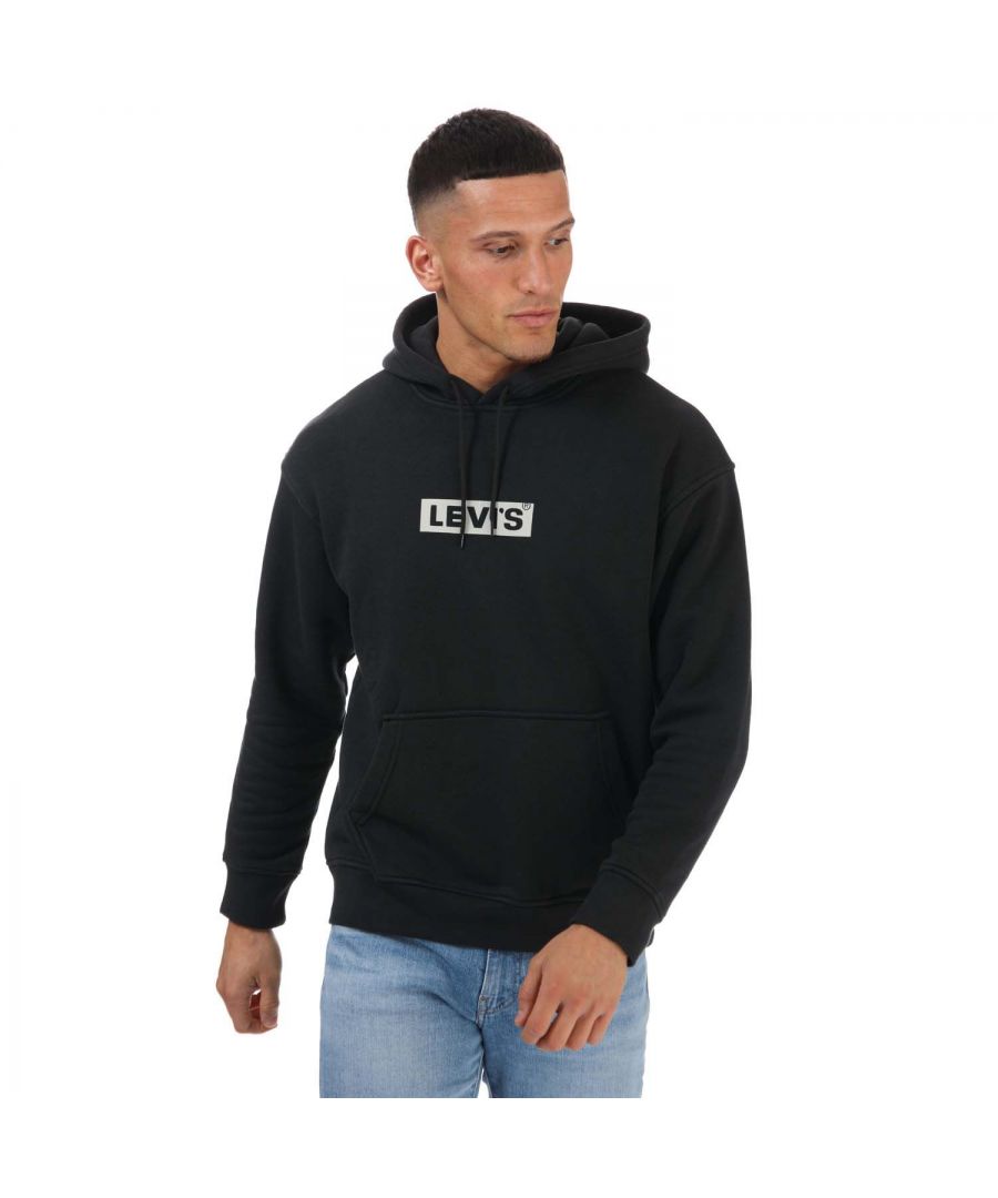 Levis relaxte hoodie met grafische print voor heren, zwart