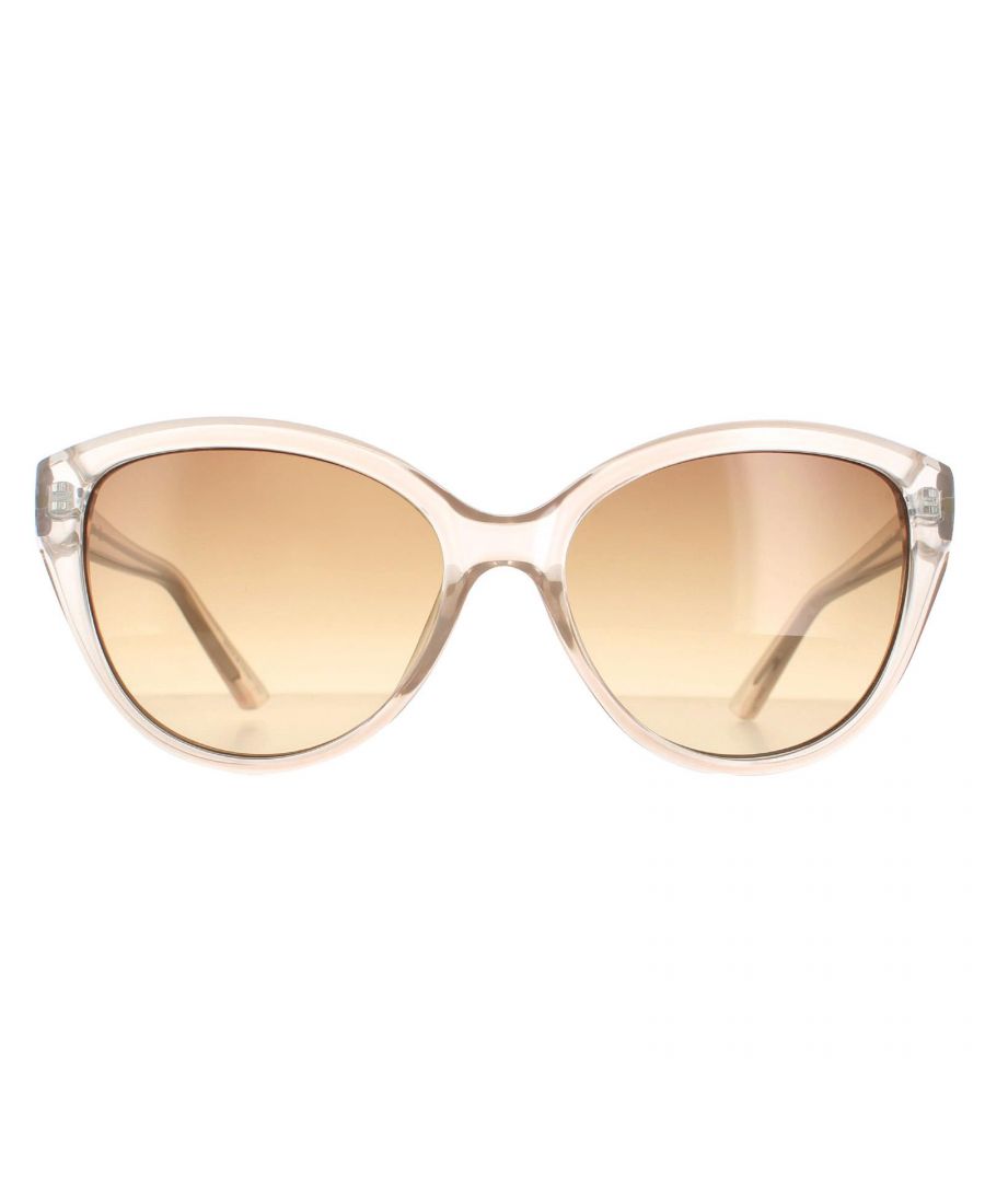 Calvin Klein Cat Eye Womens Crystal Beige Brown Gradient CK19536S  CK19536S are a glamorous cat eye style crafted from lightweight acetate. The Calvin Klein logo  features on the slender temples for brand authenticity.