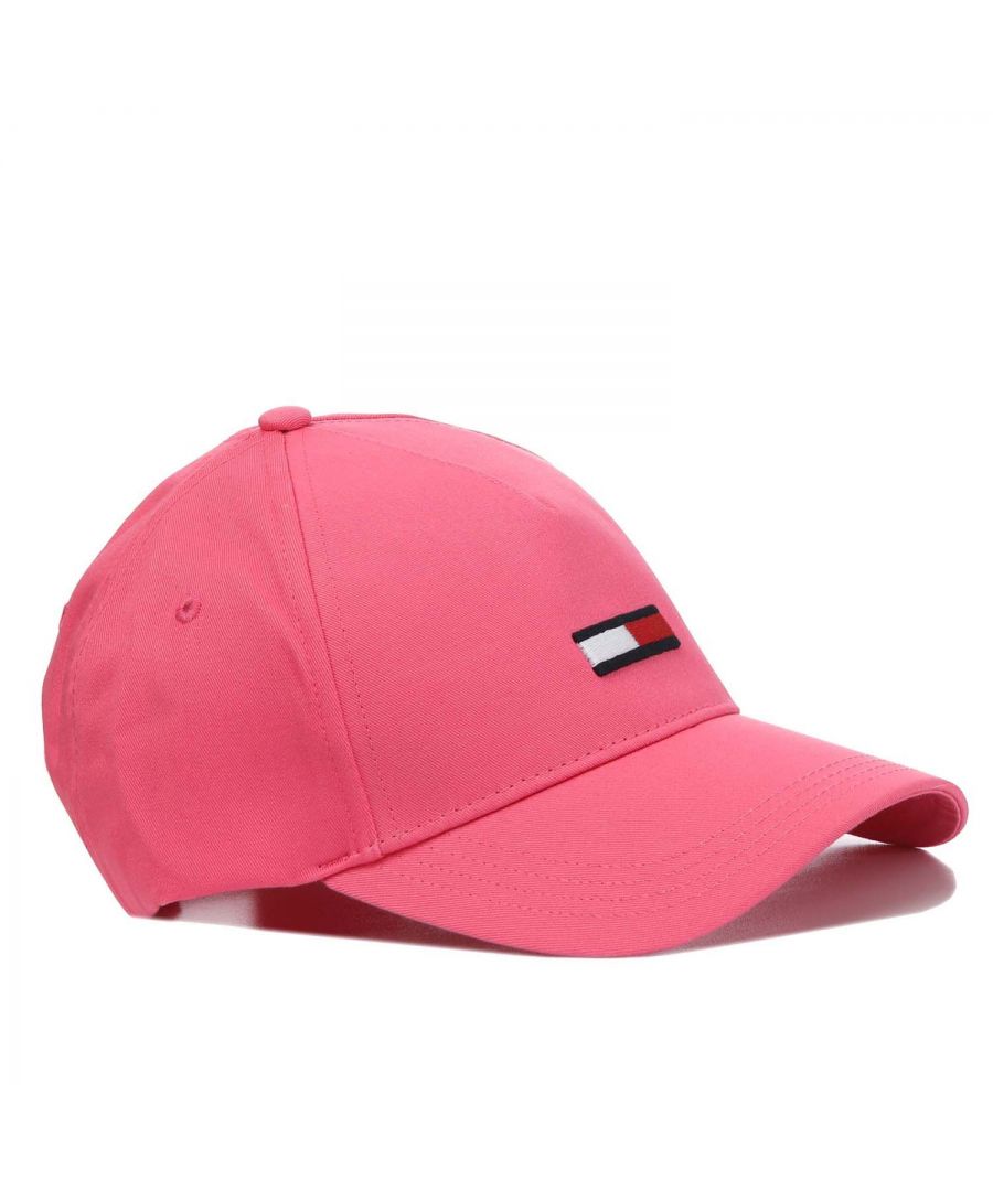 Womens Tommy Hilfiger Flag Cap in pink.- Adjustable fastening.- Panel construction.- Elongated brim for efficient UV ray protection.- Central Tommy Hilfiger logo design.- 100% Cotton.- Ref: AW0AW11853THW