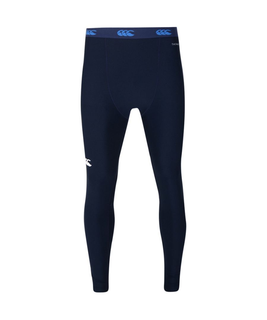 Canterbury Mens Thermoreg Rugby Wicking Stretch Baselayer Leggings. Performance seams. Engineered fabric for body hold function. For merchandising in store on hanger (hanger not included). ThermoReg. Wicks moisture. Boosts evaporation of sweat. Odour control. Quick dry.
