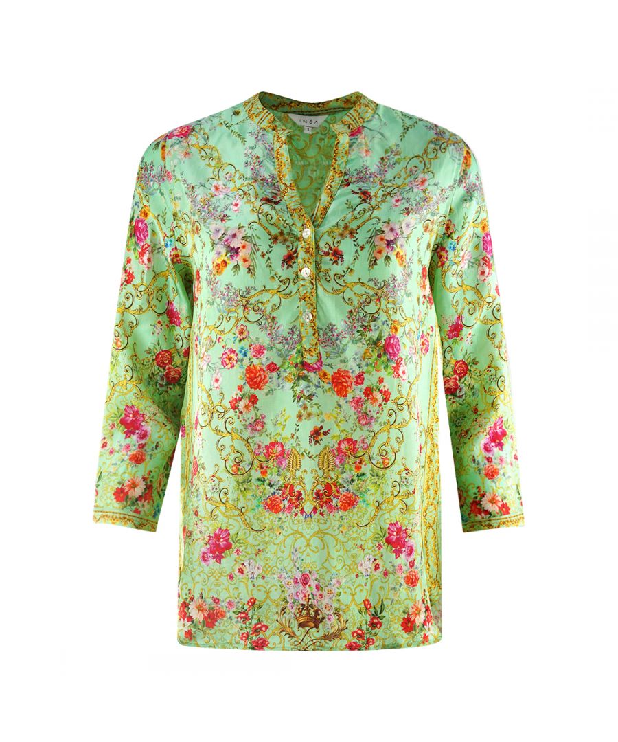 Inoa Womens Chartreuse 12007 Green Milano Shirt - Size 10 UK