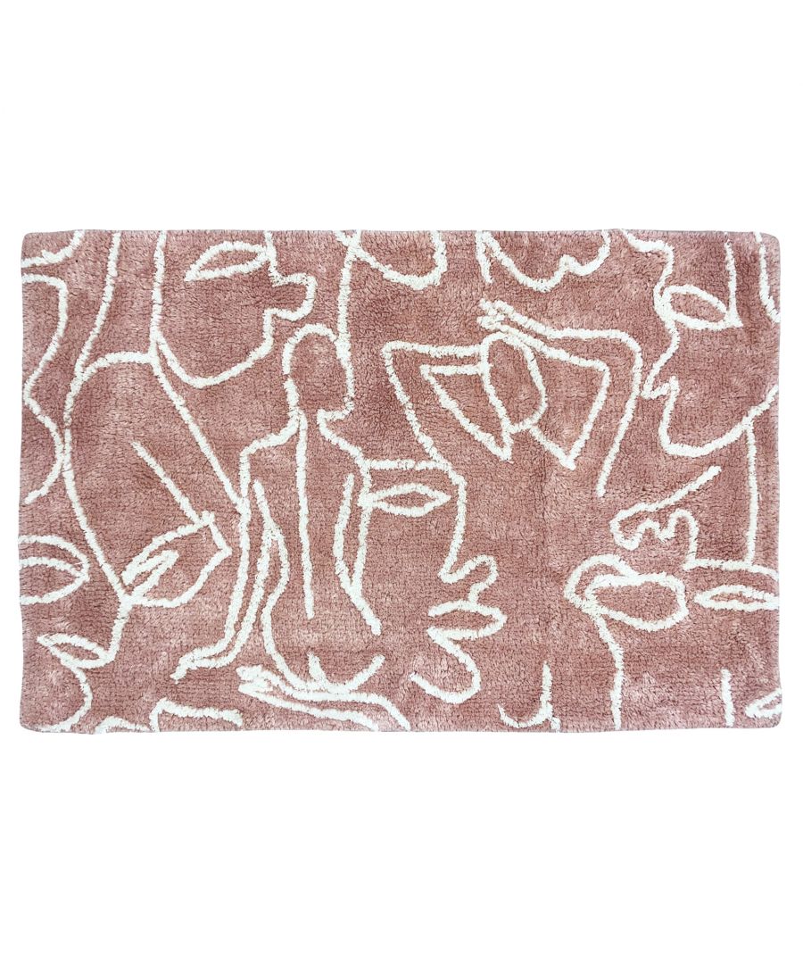 Featuring an abstract design of the female form on a fluffy cotton fabric. Made from 100% Cotton, making this bath mat incredibly soft under foot. This bath mat has an anti-slip quality, keeping it securely in place on your bathroom floor. The 1800 GSM ensures this bath mat is super absorbent preventing post-bath or shower puddles.