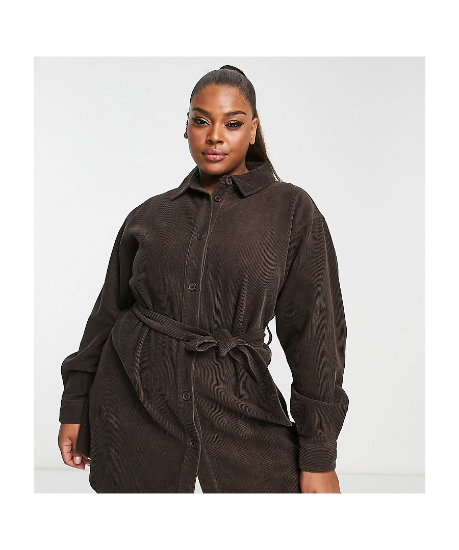Dresses by ASOS Curve All other dresses can go home Spread collar Button placket Tie waist Regular fit Sold by Asos