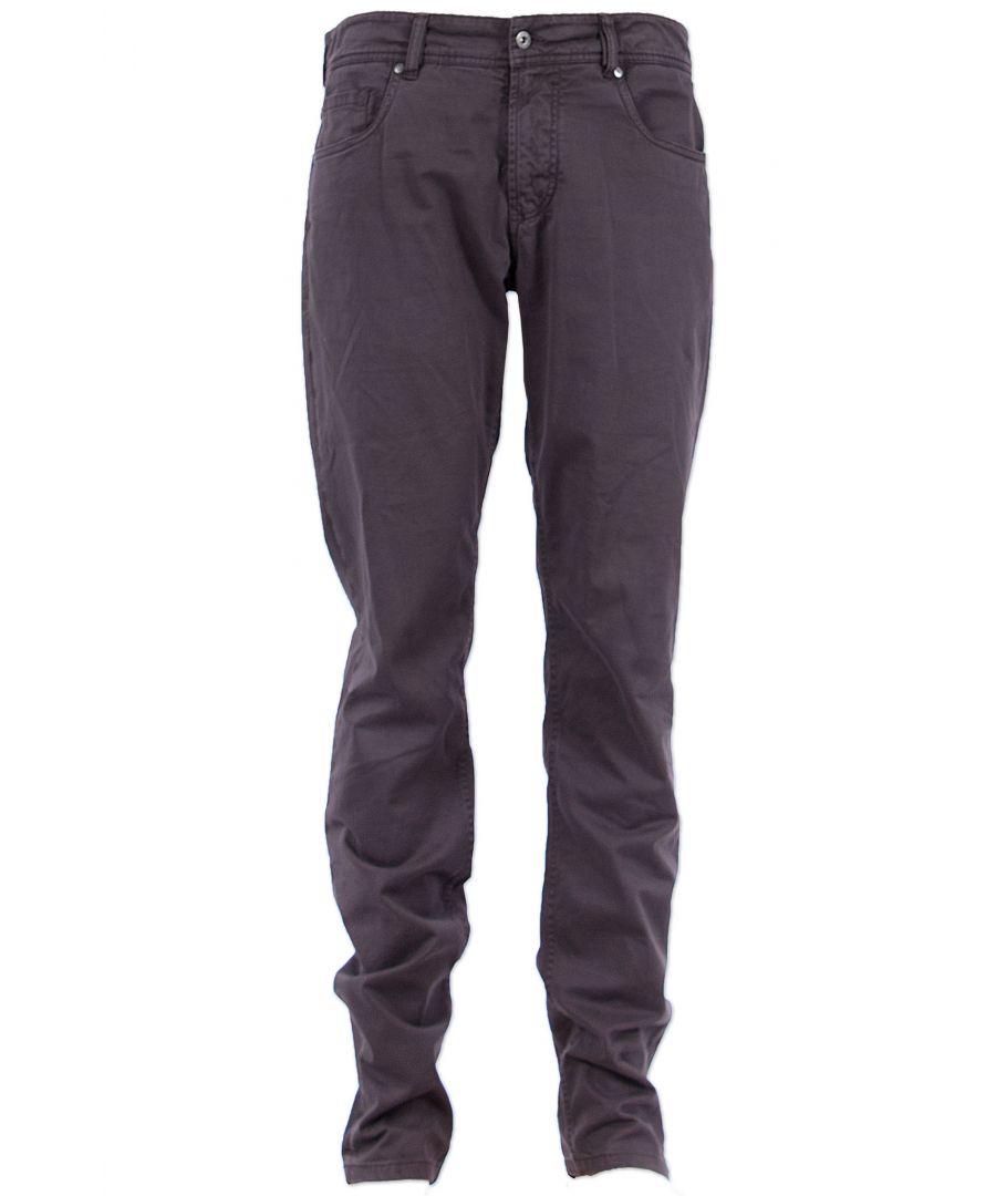 Comfortabele katoenen broek voor de heren in een grijstint met twee zakken aan de voorzijde en twee zakken aan de achterzijde. Deze broek is ideaal om de hele 4funkyflavours set compleet te maken.
