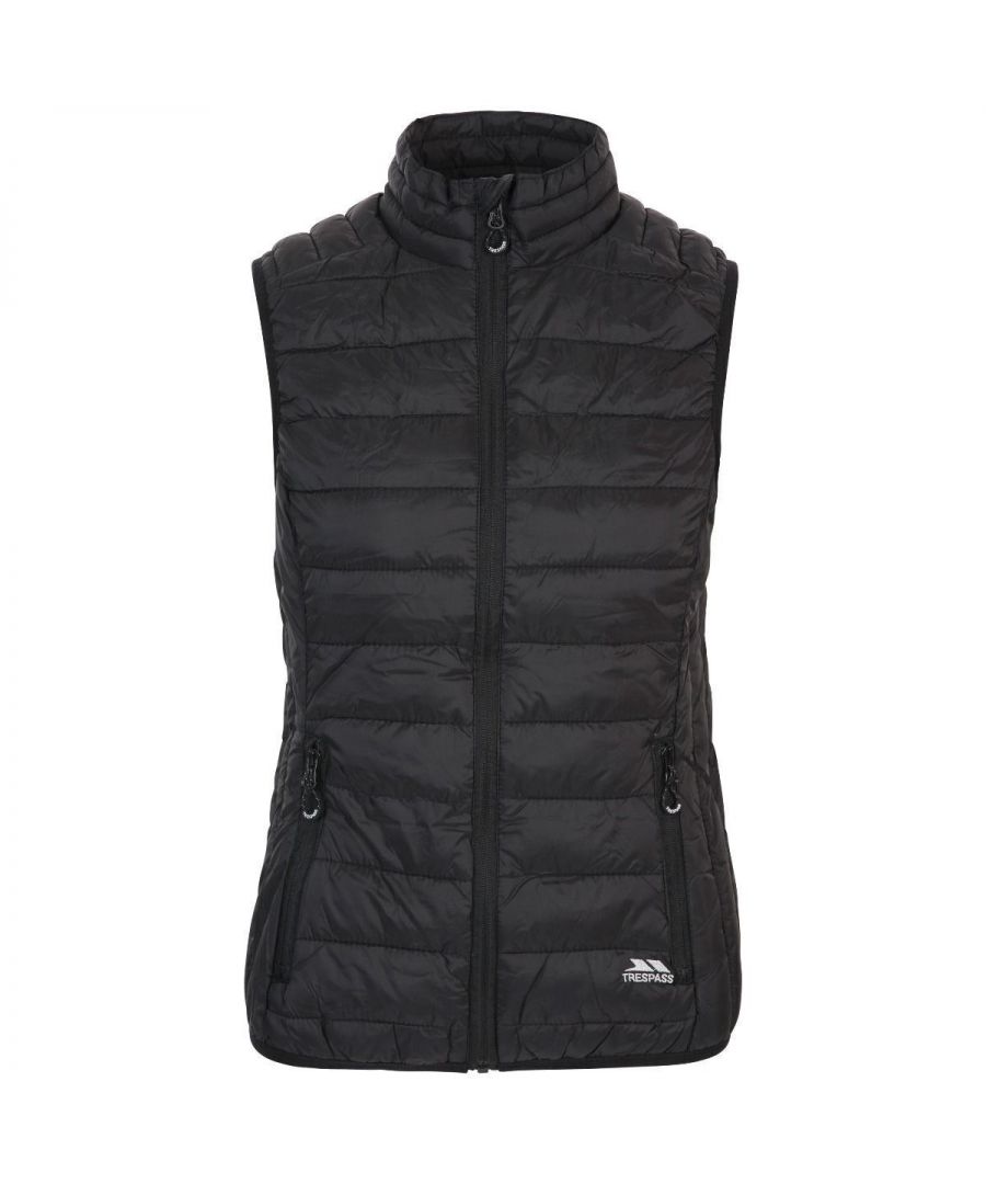 Shell: Polyamide. Lining Material: 100% Polyamide. Filling Material: 100% Polyester. Fabric: Woven. Design: Logo, Quilted. Fabric Technology: AC Coating, Coldheat. Bound Armholes, Inner Storm Flap, Packaway, Padded. Neckline: Bound, Standing Collar. Sleeve-Type: Sleeveless. Pockets: 2 Zip Pockets. Fastening: Zip, Zip Guard. Hem: Bound.