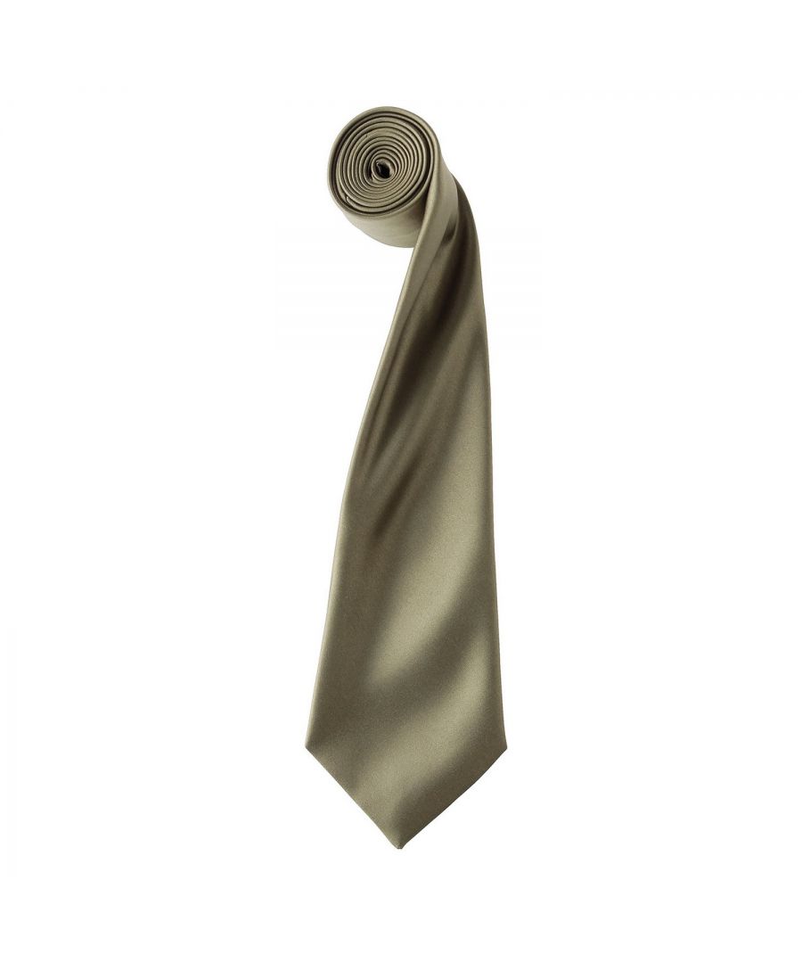 Premier Unisex Adult Colours Satin Tie (Sage) - Grey - One Size