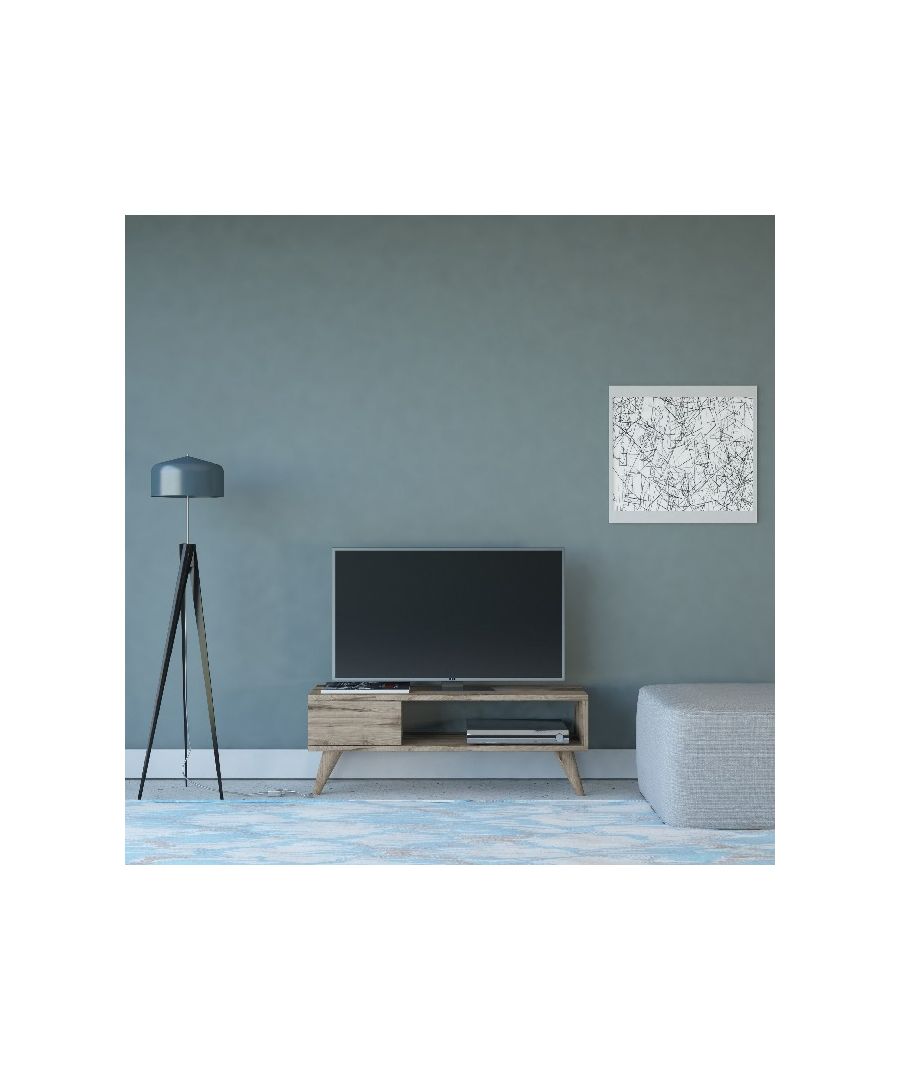 This stylish and functional TV cabinet is the perfect solution for television and all digital devices. Suitable for keeping accessories in order. Thanks to its design it is ideal for the living area. Easy-to-clean and easy-to-assemble assembly kit included. Color: Walnut | Product Dimensions: W90xD30xH33 cm | Material: Melamine Chipboard, PVC | Product Weight: 11 Kg | Supported Weight: 15 Kg | Packaging Weight: W116xD39xH9 cm Kg | Number of Boxes: 1 | Packaging Dimensions: W116xD39xH9 cm.