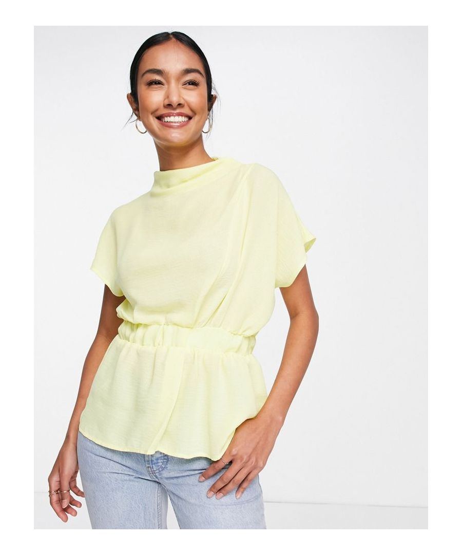 Blouse by ASOS DESIGN Your better half High neck Short sleeves Elasticated waist Button-keyhole back Regular fit  Sold By: Asos