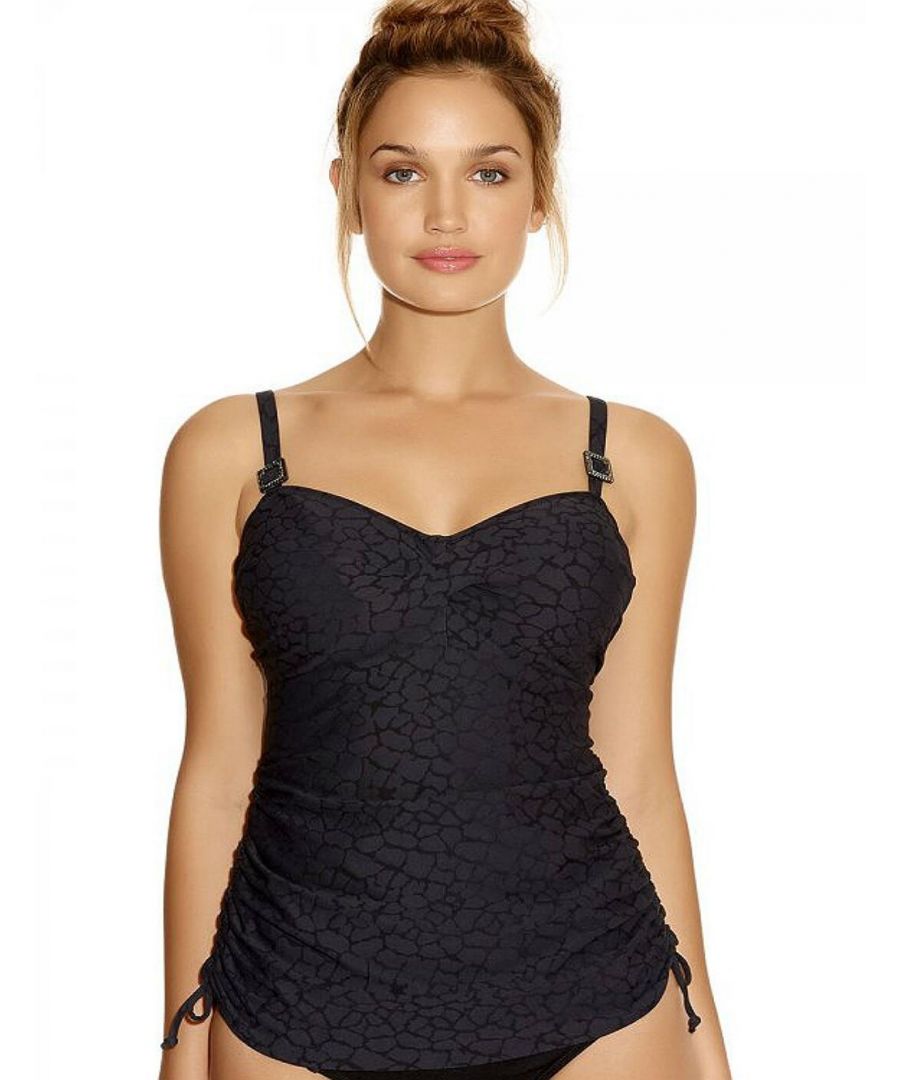 Fantasie Womens Montreal Twist Front Tankini Top - Black - Size 32DD