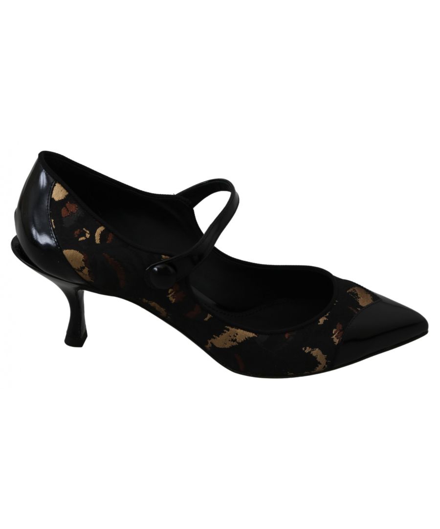 Image for Dolce & Gabbana Black Mary Janes Jacquard Leather Shoes