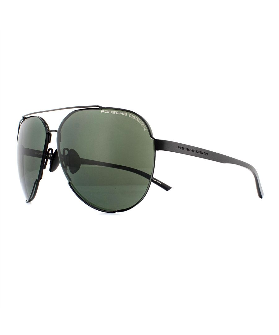 Porsche Design Mens Sunglasses P8682 A Matte Black Green Metal (archived) - One Size