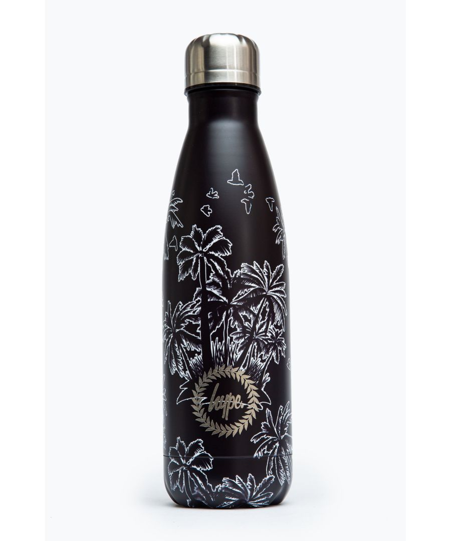 Image for Hype Black Leaves Metal Reusable Bottle - 500Ml