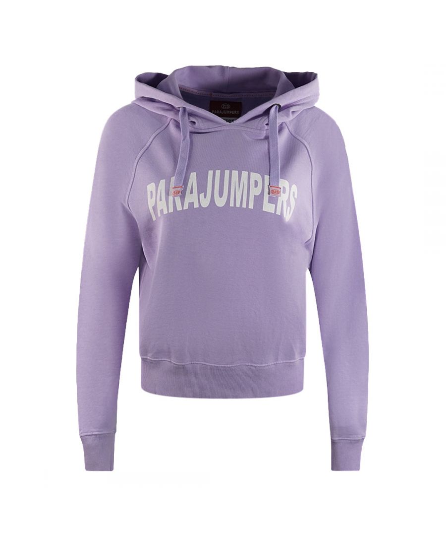 Parajumpers Womens Hoody Plain Purple Crop Hoodie - Size Small