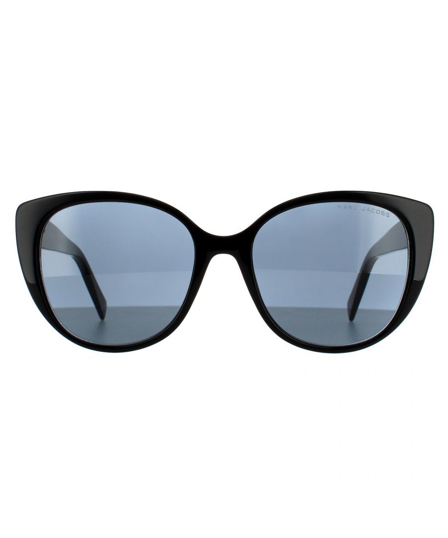 Marc Jacobs Cat Eye Womens Black Grey 90041091 Marc Jacobs are a cat eye style crafted from lightweight acetate. The Marc Jacobs logo features on the temples for brand authenticity.