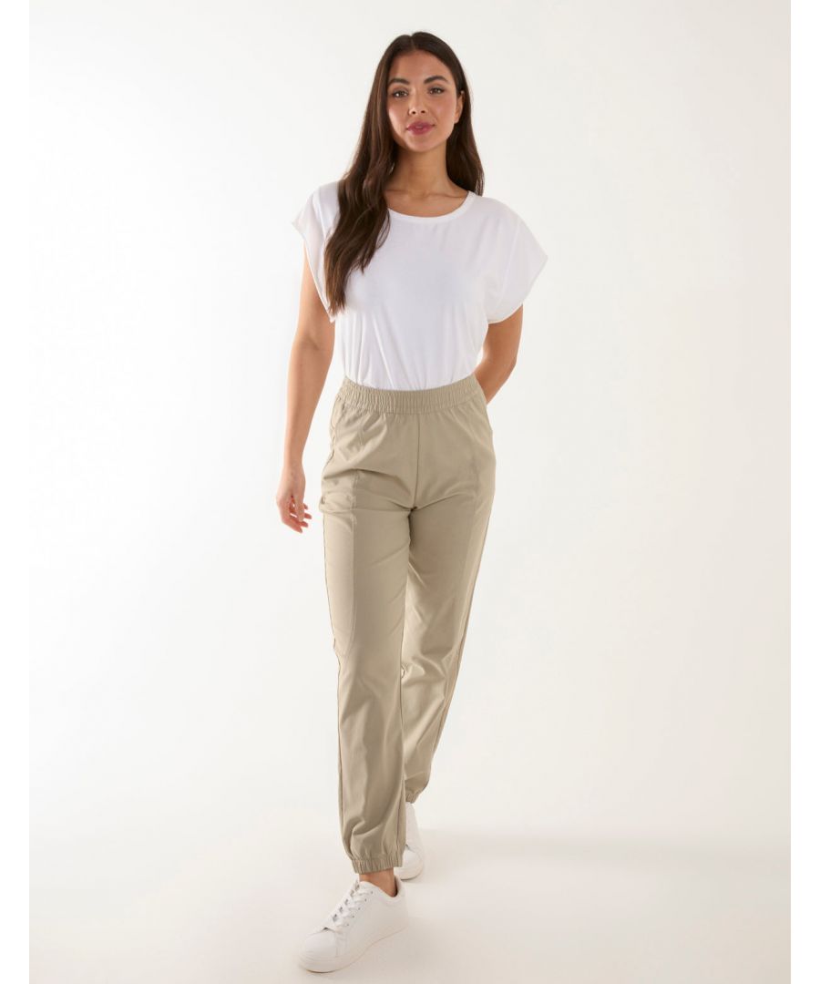 Blue Vanilla Womens Cuff Trousers - Stone - Size X-Large