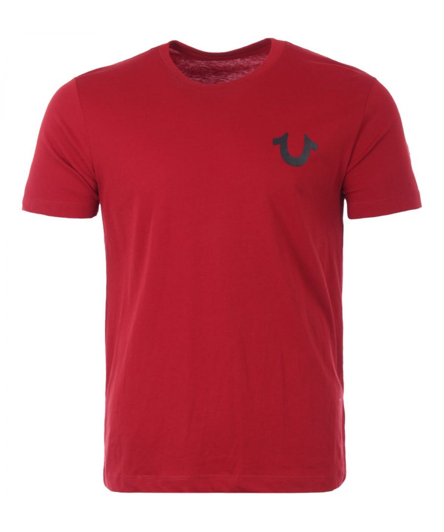 Image for True Religion Pier Logo Crew Neck T-Shirt - Red Dahlia