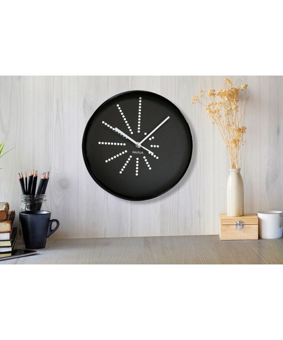 Image for Walplus 25cm (black) Clock Minimalistic Dots Design clock, Bedroom, Living room, Modern, Home office essential, Gift