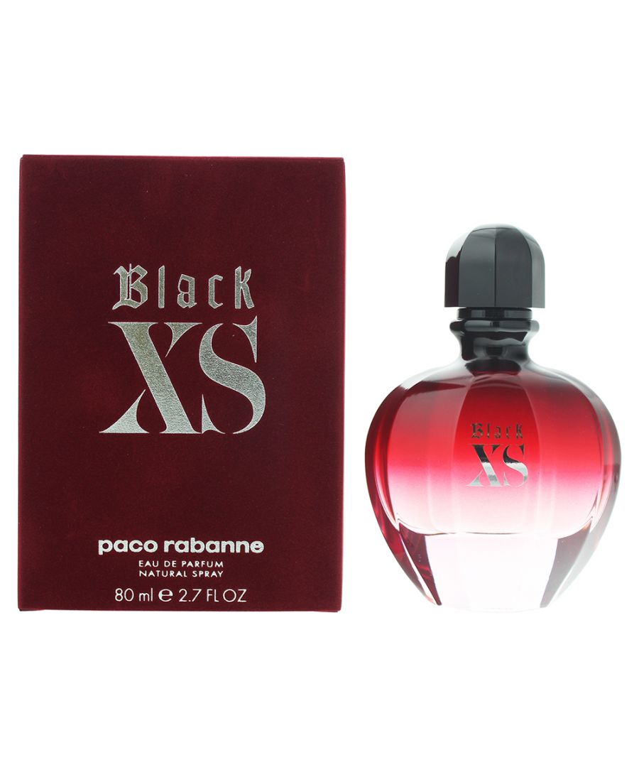 Black XS Eau de Parfum by Paco Rabanne is an oriental woody fragrance for women. Top notes are cranberry pink pepper and tamarind. Middle notes are rose black violet and cacao. Base notes are sandalwood massoia wood and black vanilla. Black XS Eau de Parfum was launched in 2018.