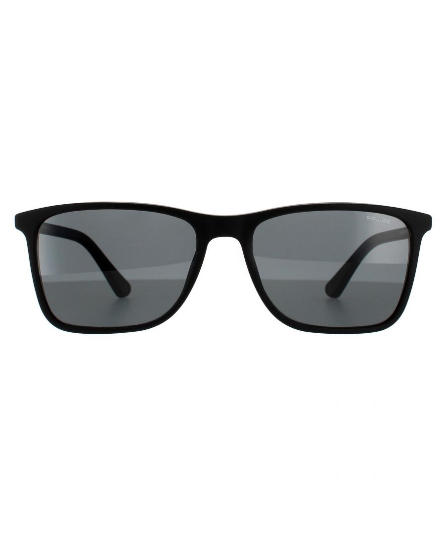 Police Rectangle Mens Matte Black Smoke Sunglasses SPL972 are a stylish rectangle frame crafted from lightweight acetate. The rubber nose pads and slender temples allow for an all round comfortable fit.
