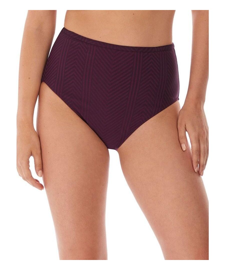 Fantasie Womens 6907 Long Island High Waist Bikini Brief - Purple - Size 10 UK