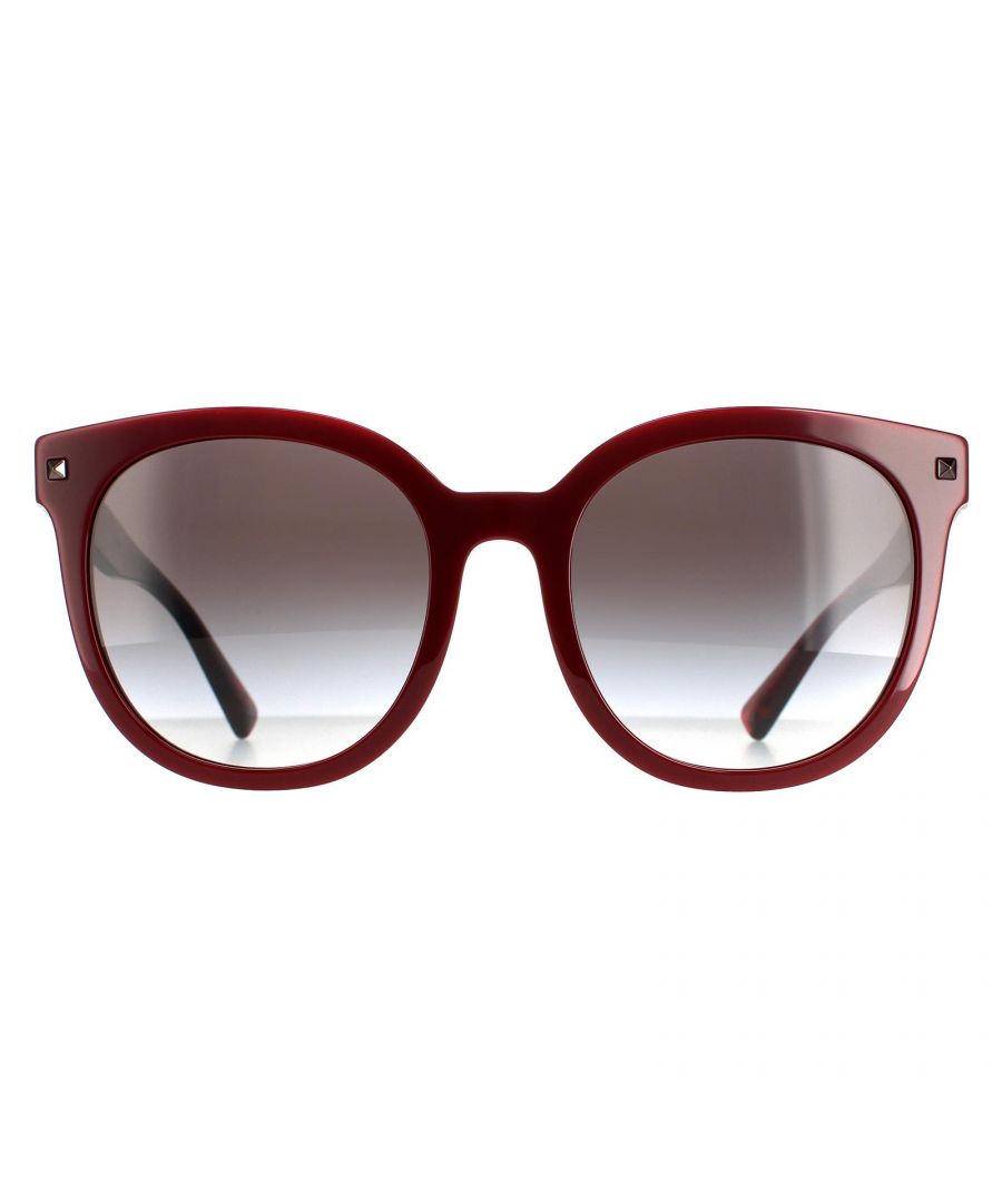 Valentino Round Womens Bordeaux Grey Gradient VA4083 - Red - One Size