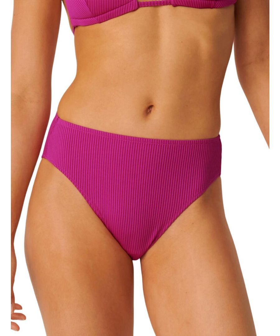 Sloggi Womens Shore Dottyback High Leg Bikini Brief - Purple Elastane - Size X-Small