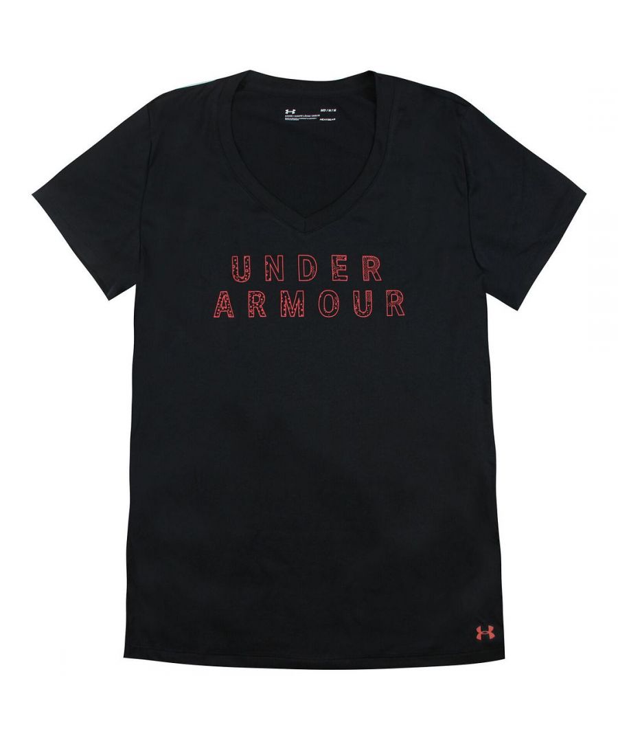 Under Armour Tech Short Sleeve Womens Training Top is our original go-to training gear: loose, light, and it keeps you cool. It's everything you need. \nFeatures: \nLoose: Fuller cut for complete comfort \nUA Tech™ fabric is quick-drying, ultra-soft & has a more natural feel \nMaterial wicks sweat & dries fast \nDeep V-neck collar & slimmer fit deliver a sleek, more feminine silhouette \n100% Polyester