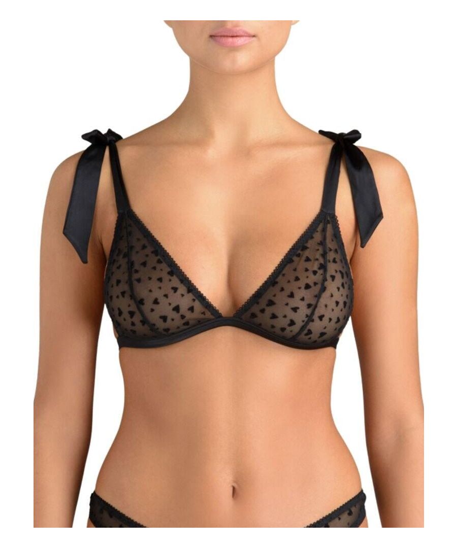 coco de mer womens aud-004-01 muse by audrey triangle bra - black - size 10 uk