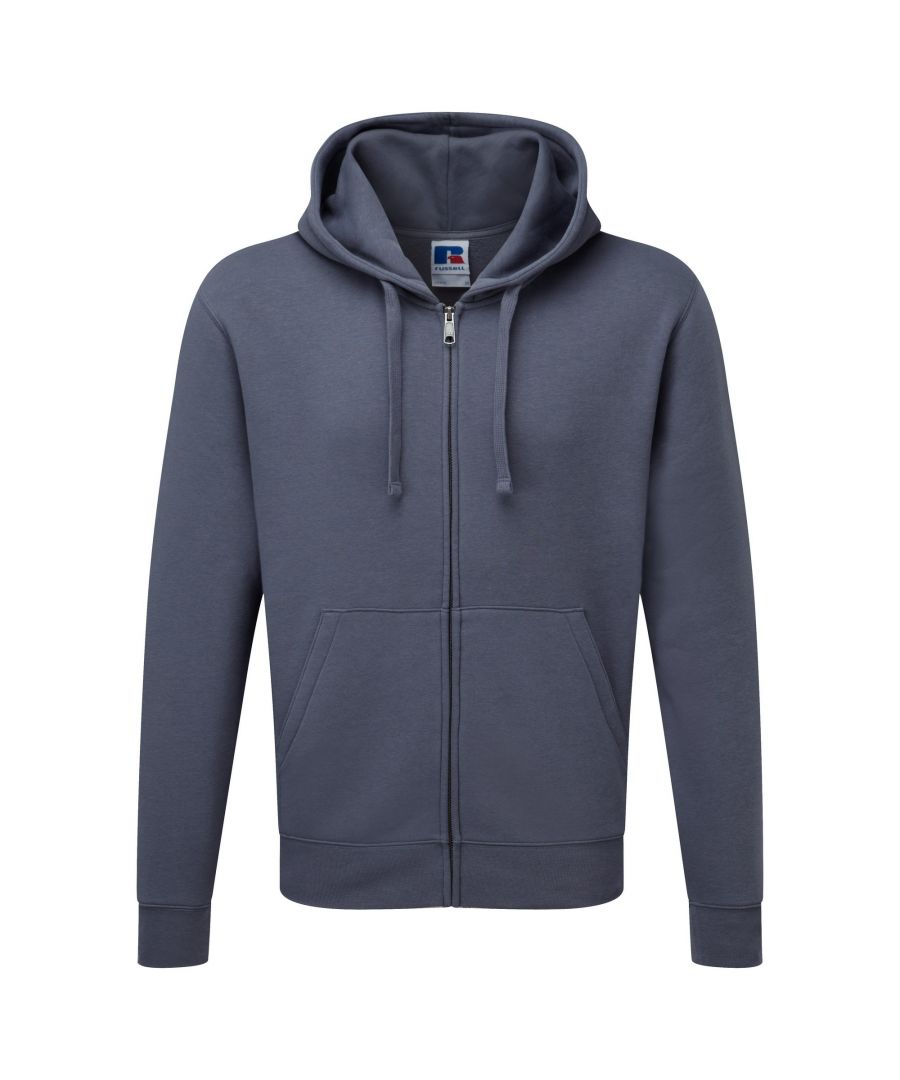 Russell Mens Authentic Full Zip Hooded Sweatshirt / Hoodie (Convoy Grey)