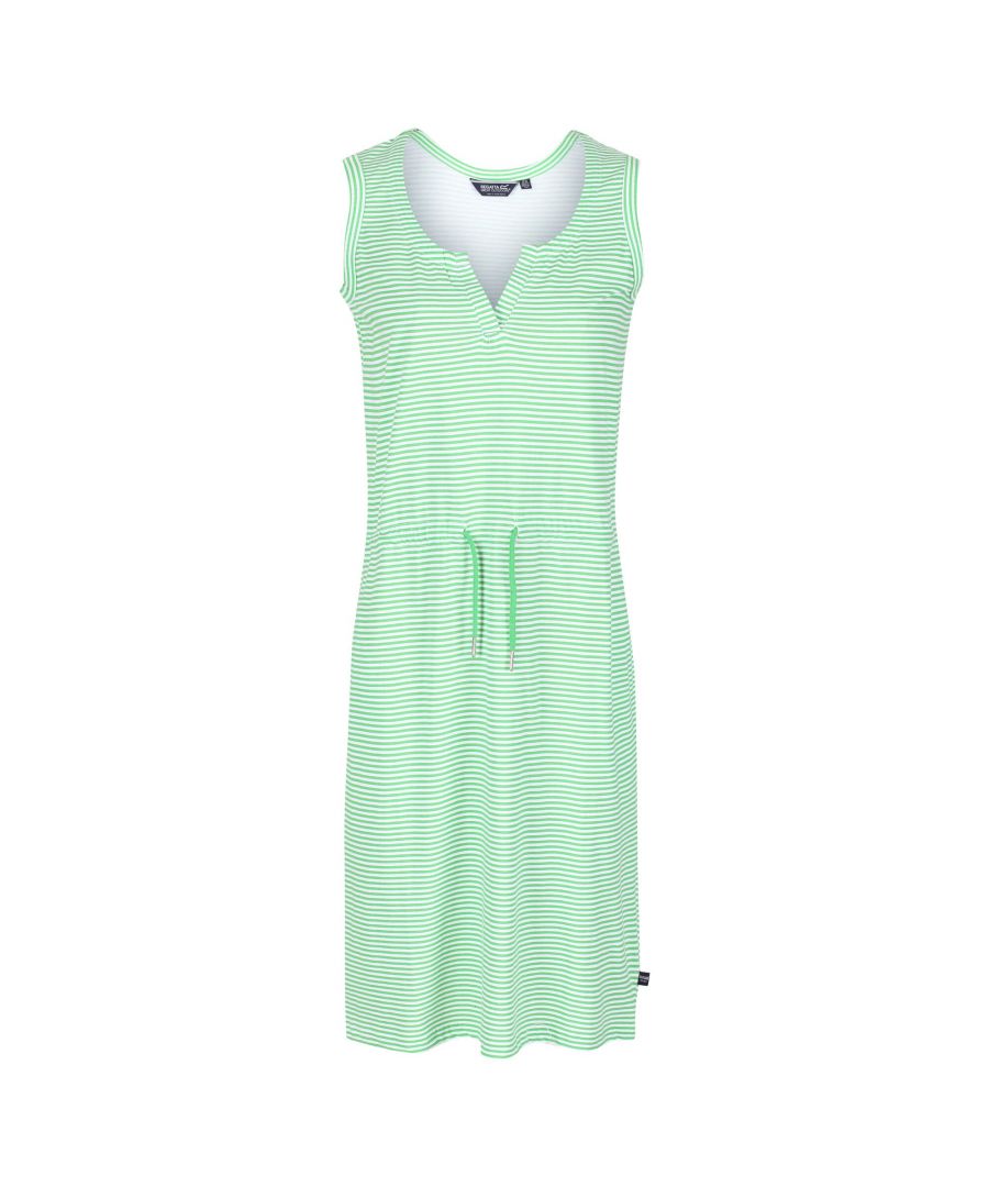 Regatta Womens/Ladies Fahari Stripe Shift Casual Dress (Vibrant Green/White)