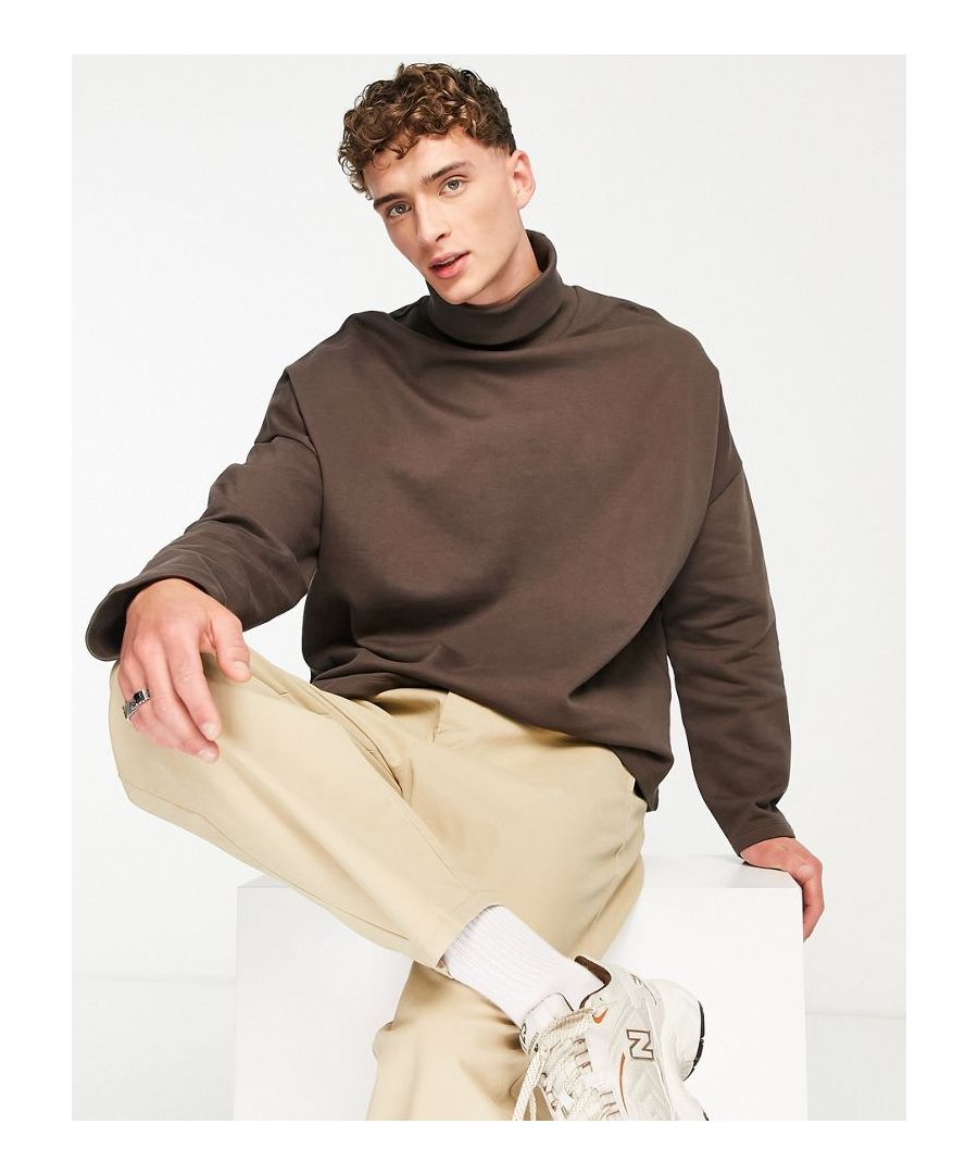 Sweatshirt by ASOS DESIGN Daywear dressing 101 Turtle neck Long sleeves Extremely oversized fit Size down for a closer fit Sold by Asos