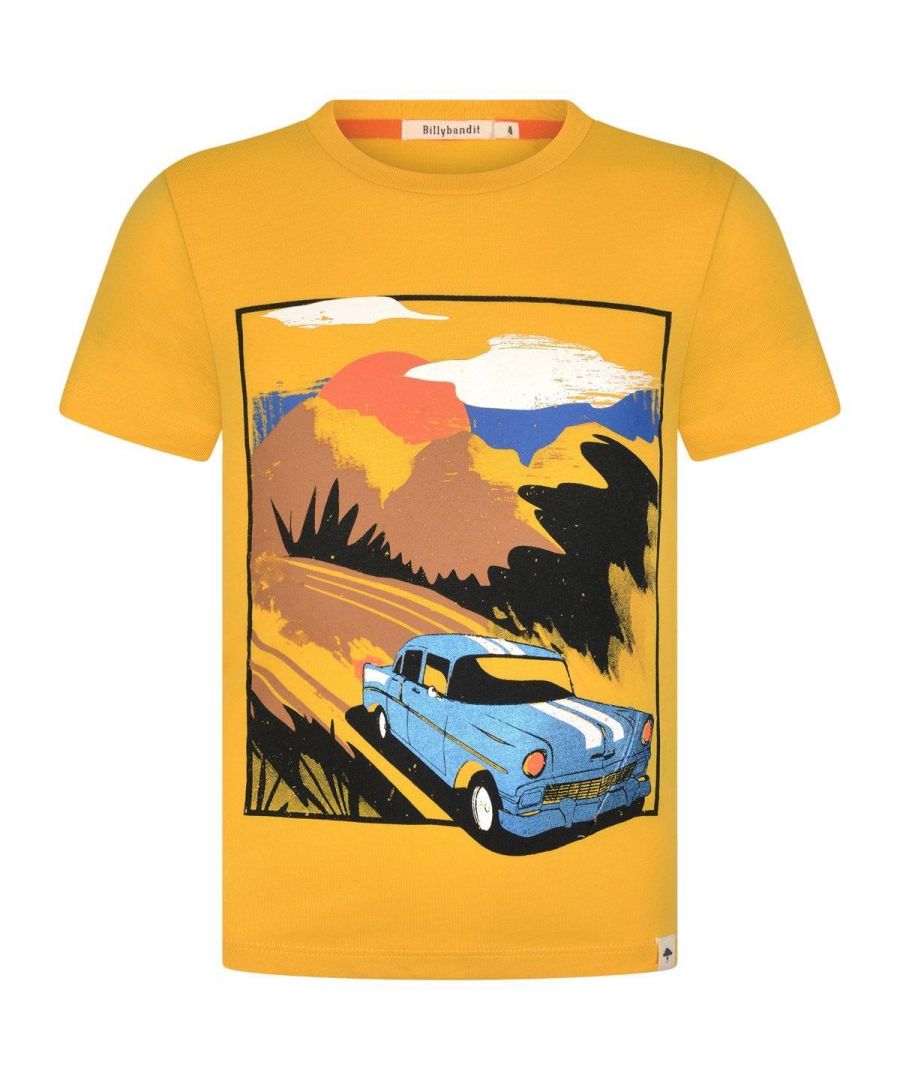 Billybandit Boys Yellow Car Print Top Cotton - Size 2Y