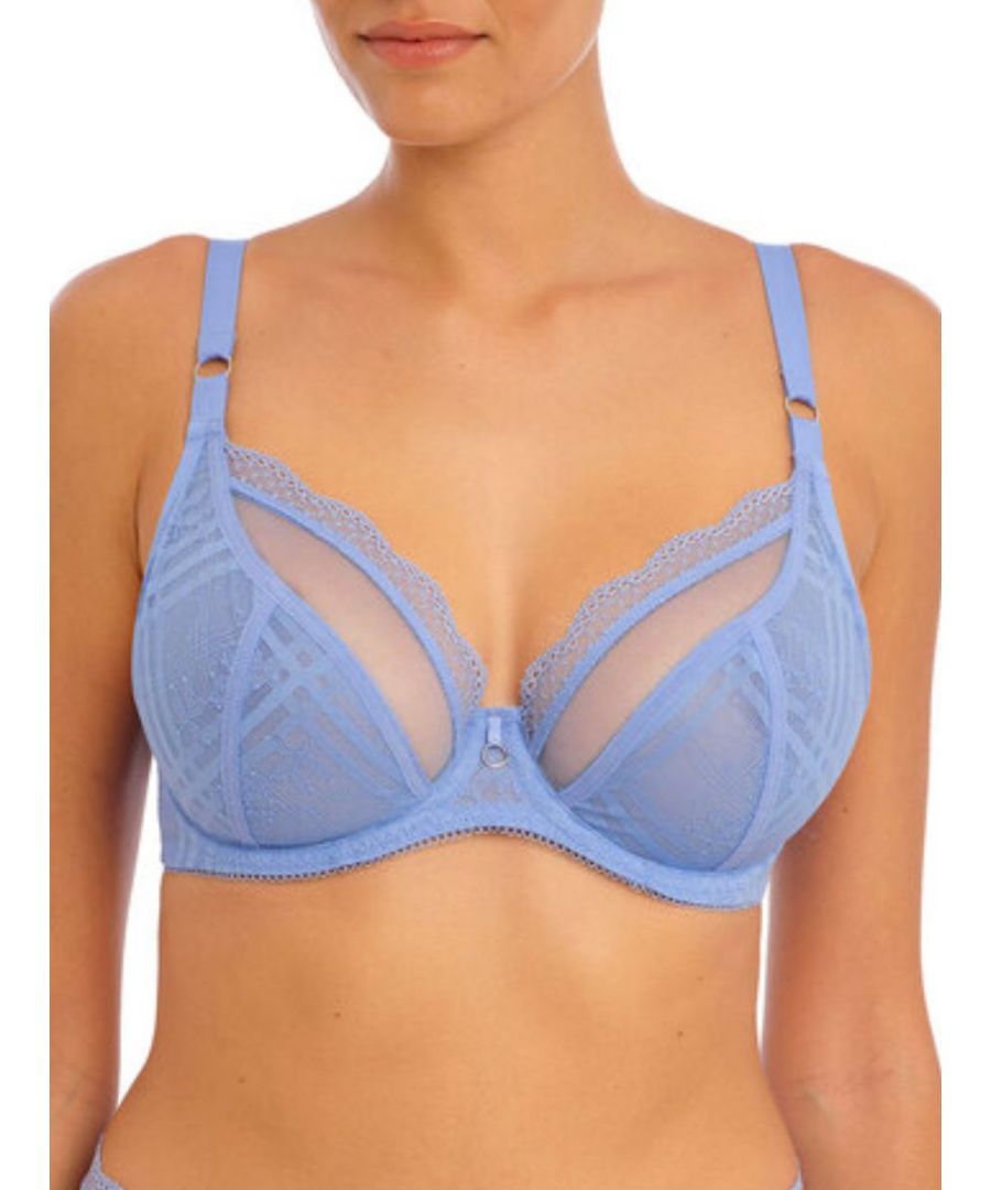 Freya Womens Fatale Plunge Bra - Blue Polyamide - Size 34FF