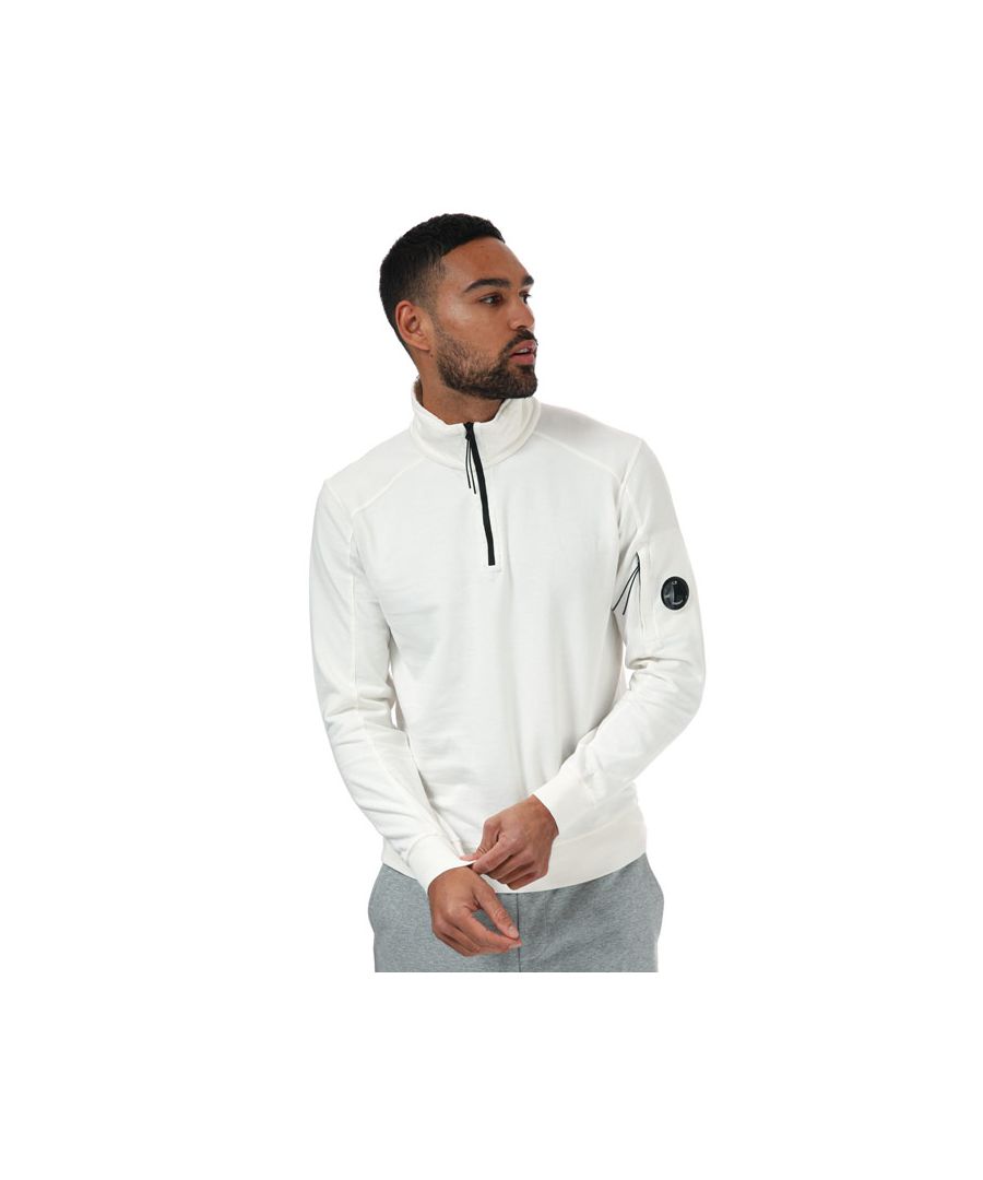 Image for Men's C.P. Company Light Fleece 1/4 Zip Sweatshirt in White