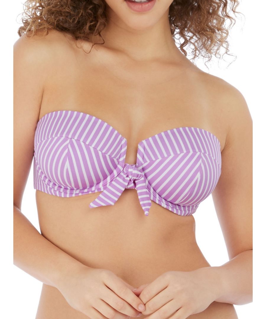 Freya Womens Beach Hut Bandeau Bikini Top - Purple Nylon - Size 30DD